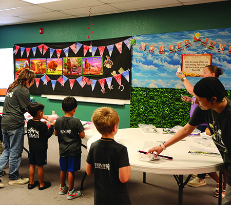 Kids doing crafts while at Trinity Baptist Church's VBS in Lakeland, FL.