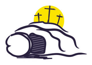 Clipart of the empty tomb to show the wonder of his death and resurrection.