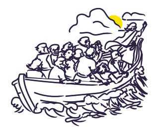 Clipart of Jesus calming the storm to show the wonder of his ministry.