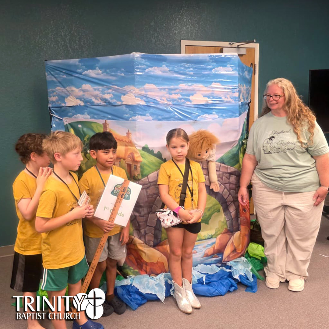 Vacation Bible School at Trinity Baptist Church of Lakeland, FL featured Answers in Genesis program Emerald Crossing, a journey through Psalm 23. We are showing pictures of the children who came every night during the week.
