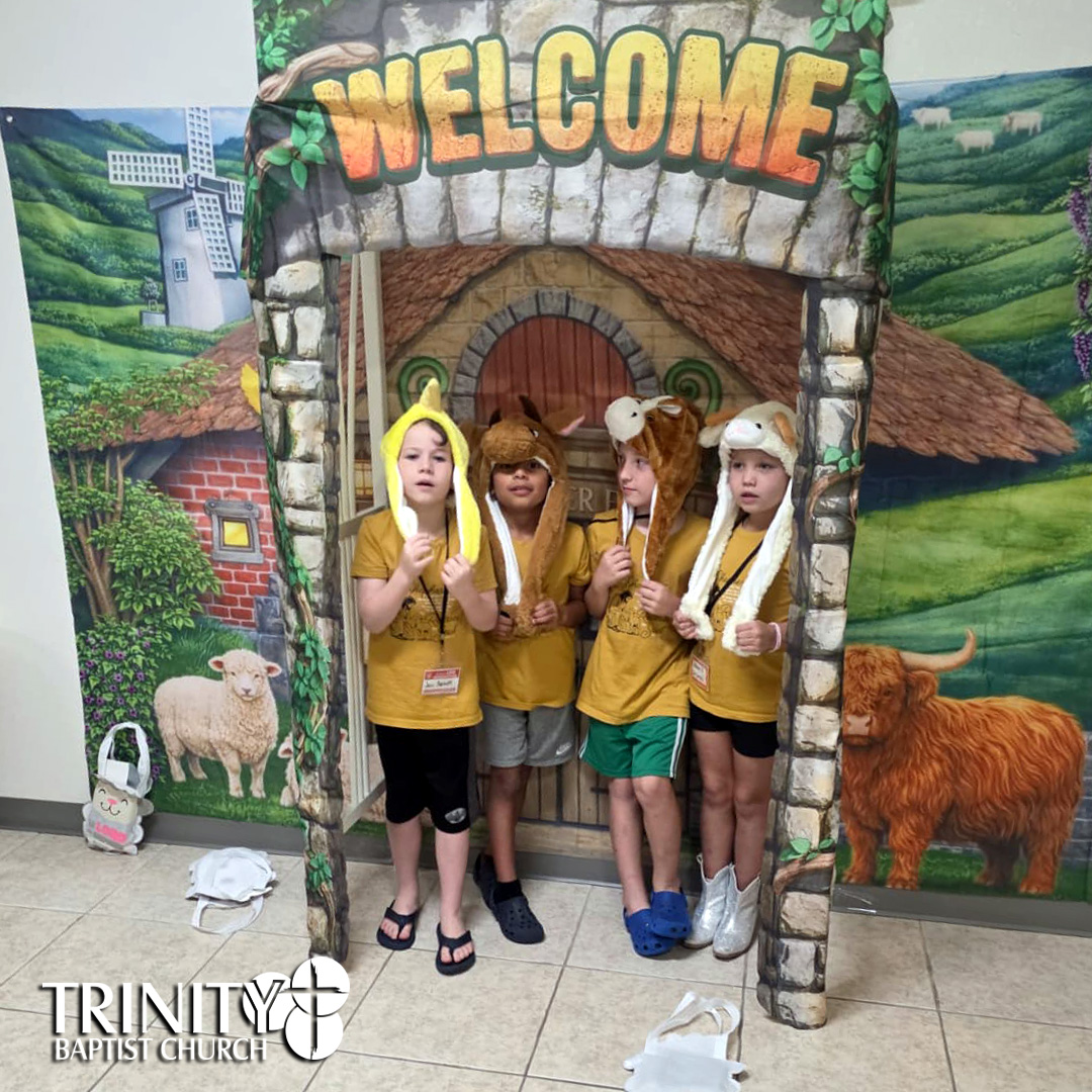 Vacation Bible School at Trinity Baptist Church of Lakeland, FL featured Answers in Genesis program Emerald Crossing, a journey through Psalm 23. We are showing pictures of the children who came every night during the week.