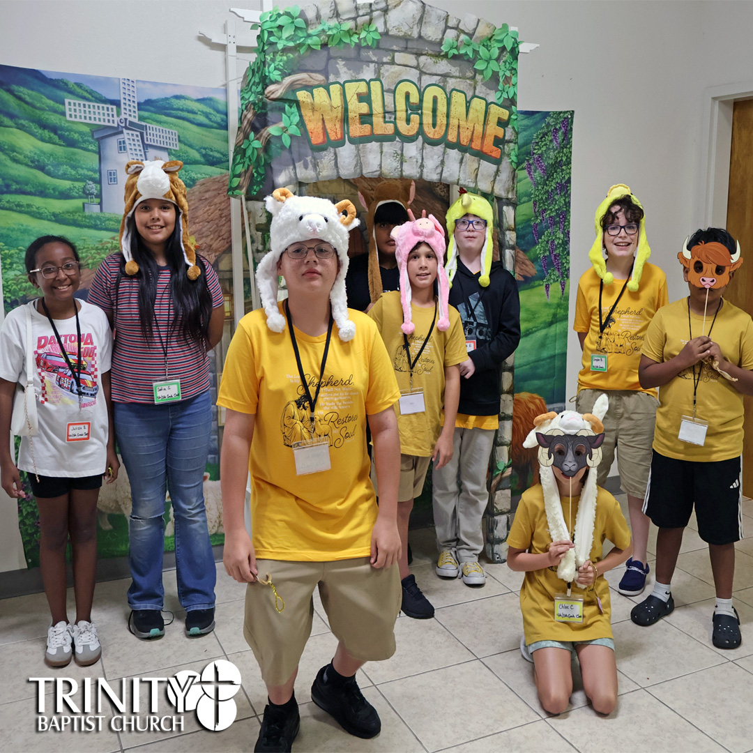Vacation Bible School at Trinity Baptist Church of Lakeland, FL featured Answers in Genesis program Emerald Crossing, a journey through Psalm 23. We are showing pictures of the children who came every night during the week.