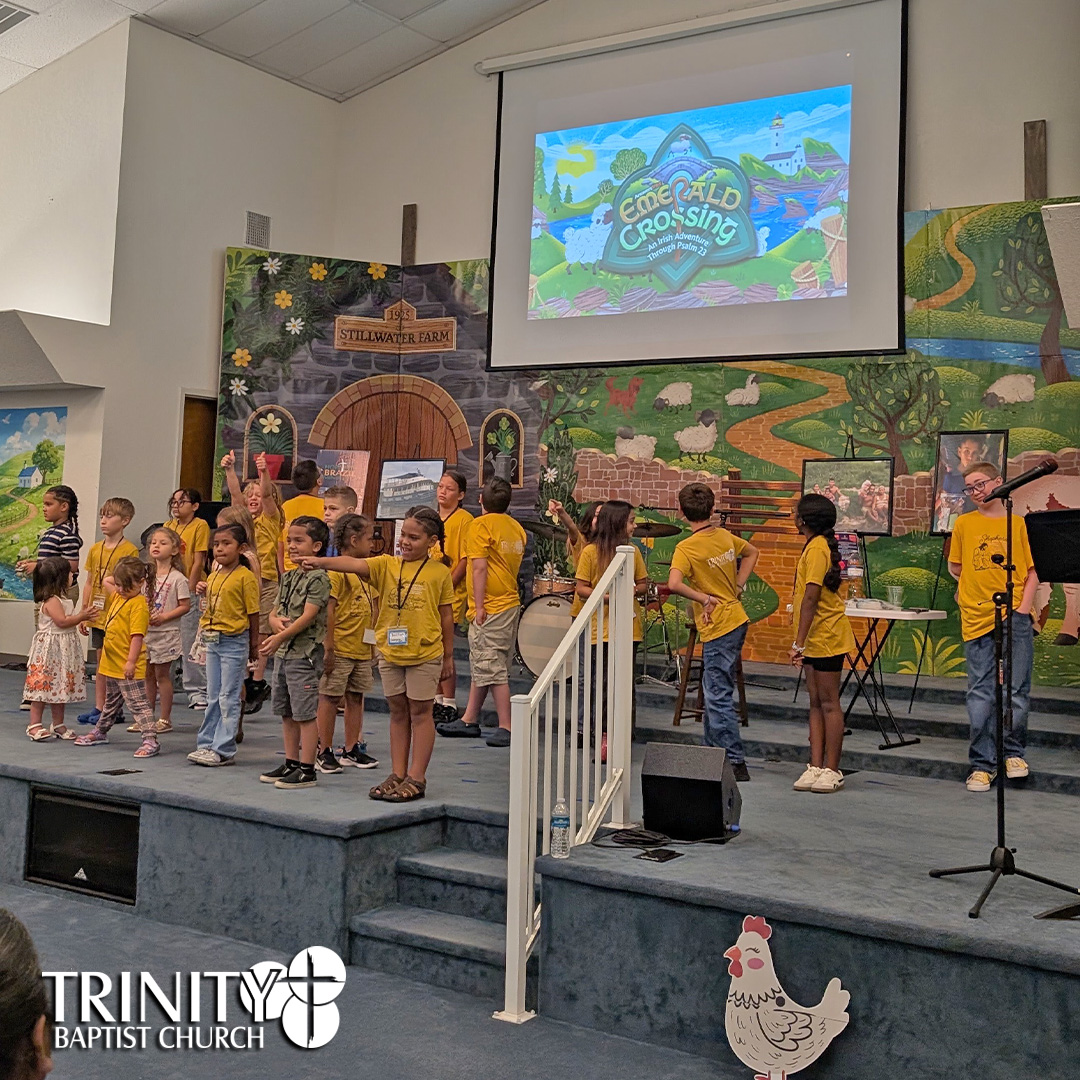 Vacation Bible School at Trinity Baptist Church of Lakeland, FL featured Answers in Genesis program Emerald Crossing, a journey through Psalm 23. We are showing pictures of the children who came every night during the week.