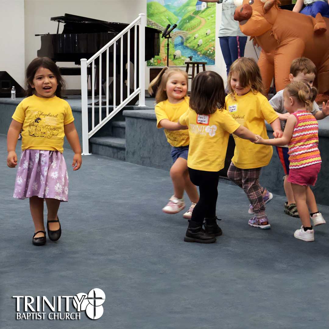 Vacation Bible School at Trinity Baptist Church of Lakeland, FL featured Answers in Genesis program Emerald Crossing, a journey through Psalm 23. We are showing pictures of the children who came every night during the week.