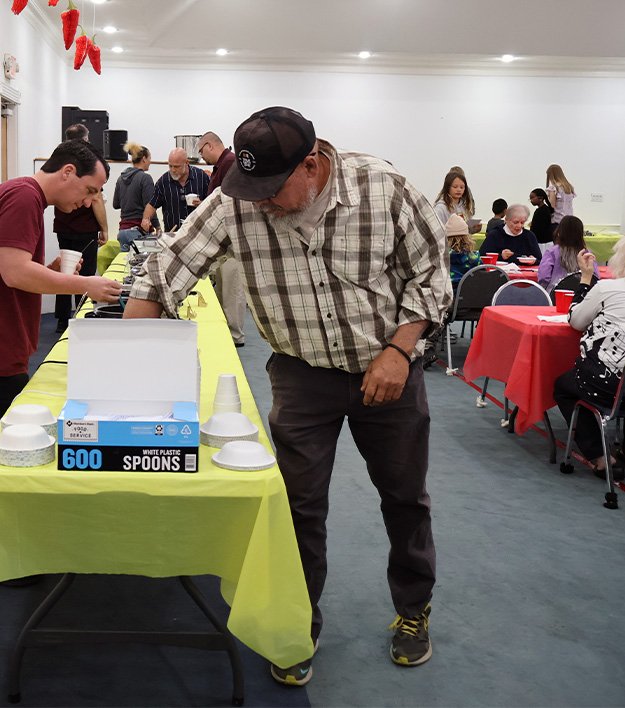 People at Trinity baptist church in lakeland attending a chili cookoff raising funds for the youth for camp.